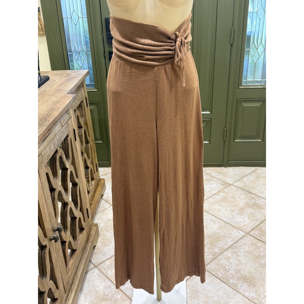 Forever 21 brown ribbed wide-leg lounge pants — Size XS